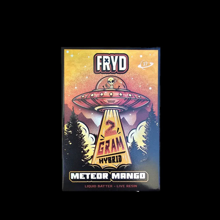 Archived Fryd-labeled Meteor Mango packaging marked 2 Gram.