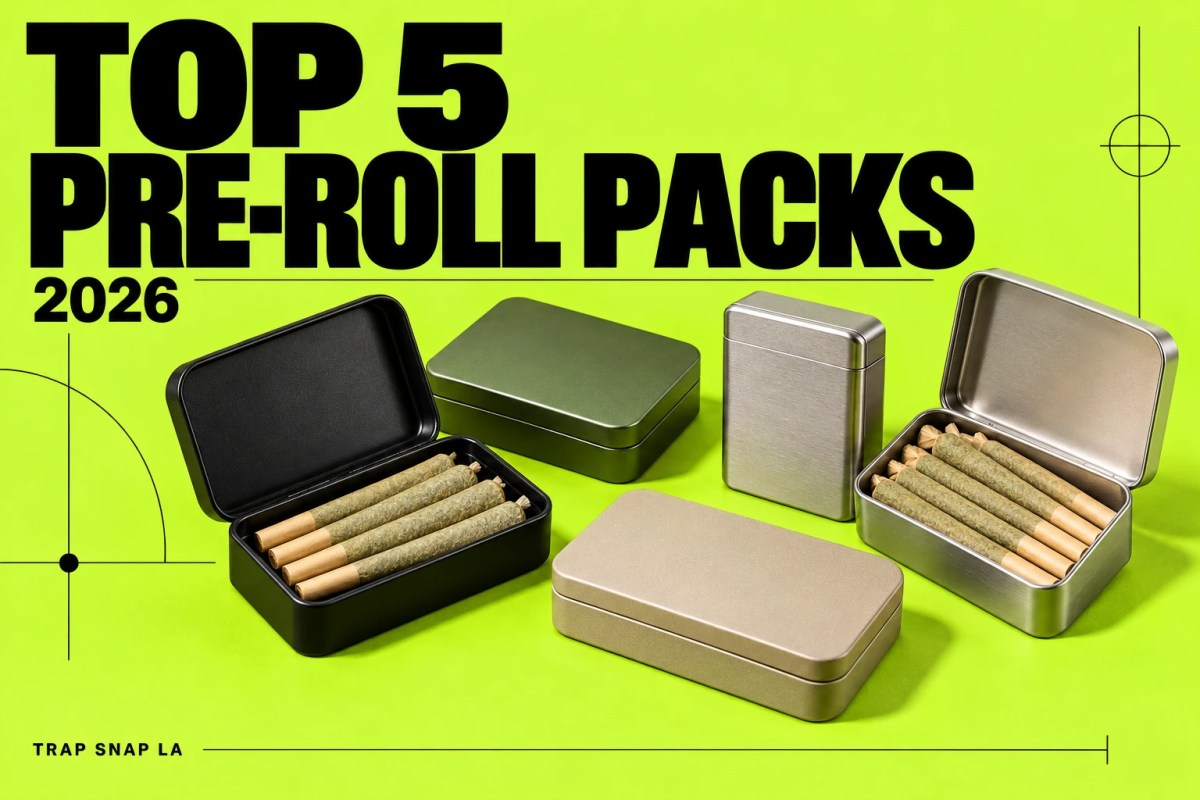 Editorial illustration for the 2026 pre-roll packs comparison, with unbranded objects and bold magazine typography.