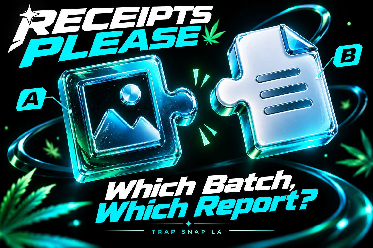 AI-generated editorial illustration: Two neon puzzle pieces with mismatched connectors and floating A and B tags.