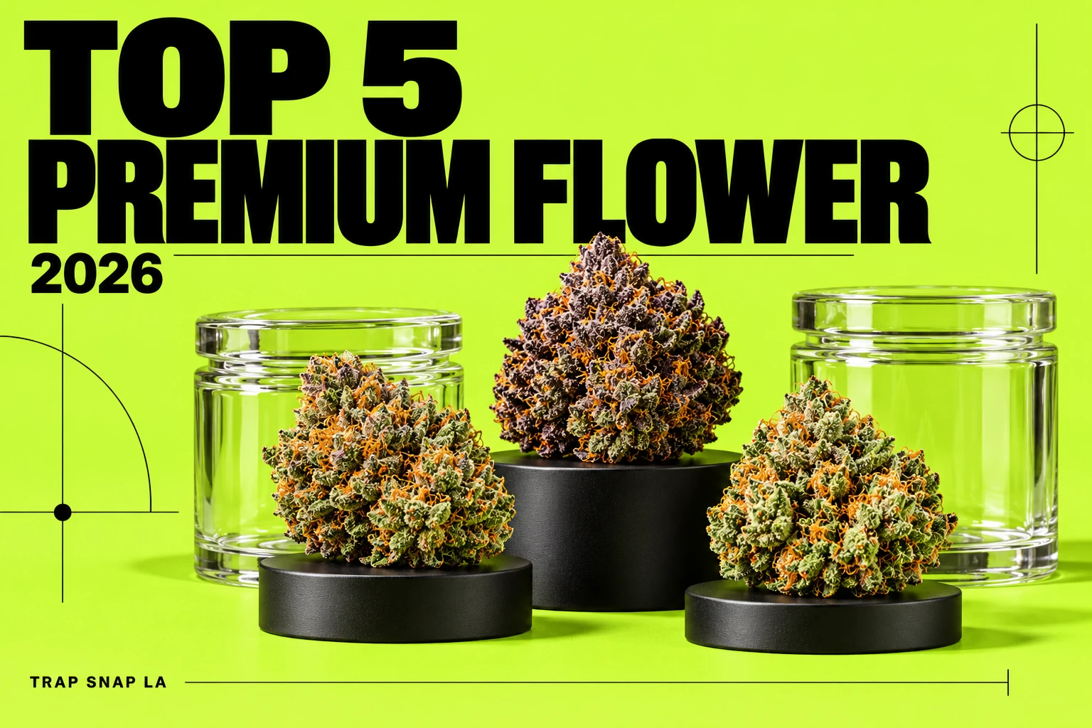 Editorial illustration for the 2026 premium flower comparison, with unbranded objects and bold magazine typography.